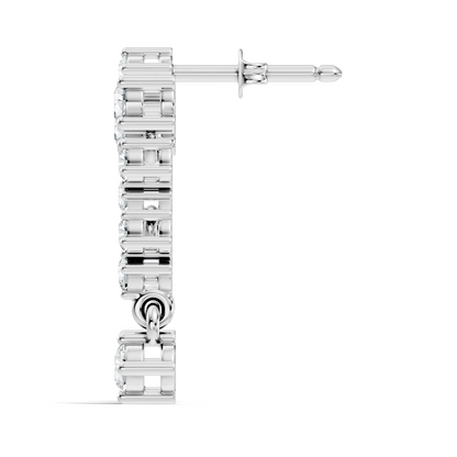 Minimalist Round Diamond Drop Stud Earrings in 14K Solid Gold  Elegant Women's Jewelry