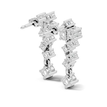 Minimalist Round Diamond Drop Stud Earrings in 14K Solid Gold  Elegant Women's Jewelry