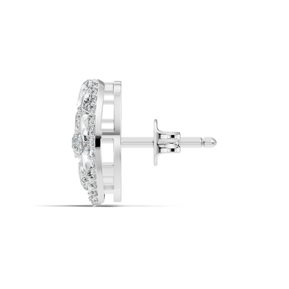 Vintage Marquise and Pear Diamond Stud Earrings In 18K Solid Yellow Gold For Her