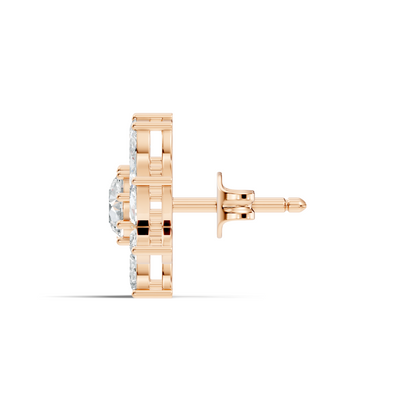 Classic 3.24 CT Lab-Grown Diamond Stud Earrings Marquise & Round Design for Her