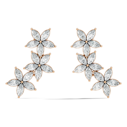 Women’s Minimalist Marquise Cut Lab-Created Diamond Earrings Classic Elegance