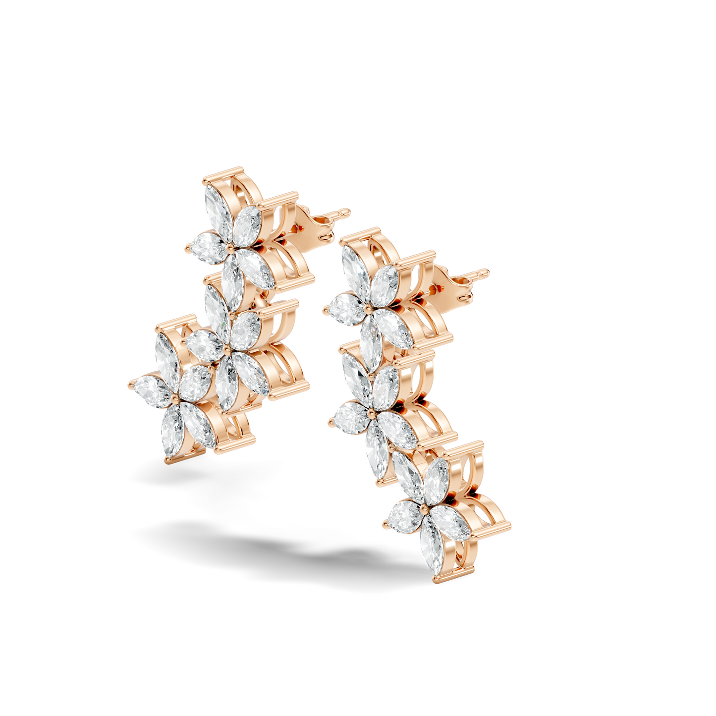 Women’s Minimalist Marquise Cut Lab-Created Diamond Earrings Classic Elegance