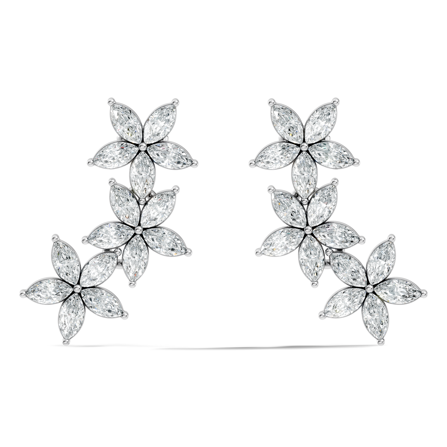 Women’s Minimalist Marquise Cut Lab-Created Diamond Earrings Classic Elegance