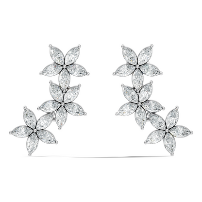 Women’s Minimalist Marquise Cut Lab-Created Diamond Earrings Classic Elegance