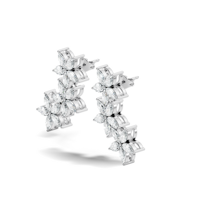 Women’s Minimalist Marquise Cut Lab-Created Diamond Earrings Classic Elegance