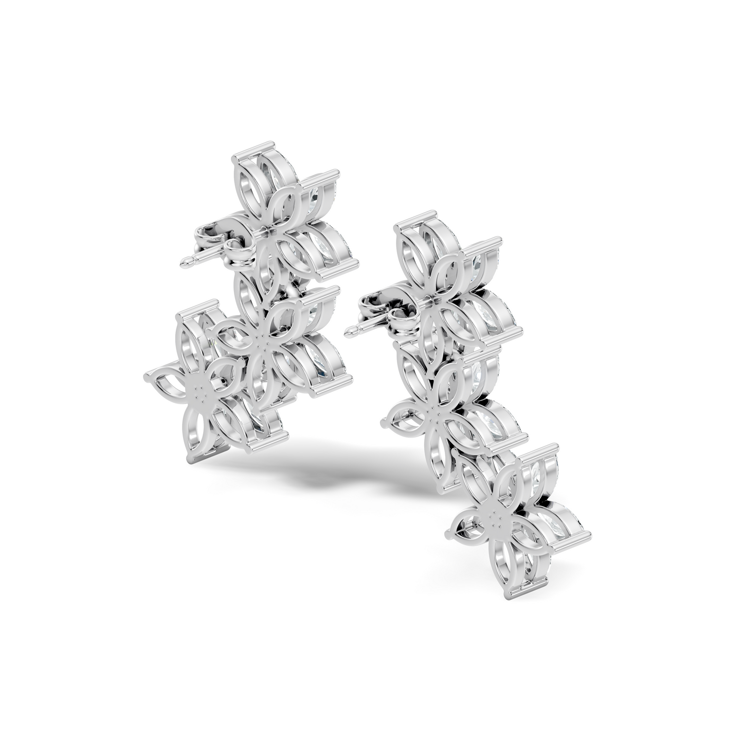 Women’s Minimalist Marquise Cut Lab-Created Diamond Earrings Classic Elegance