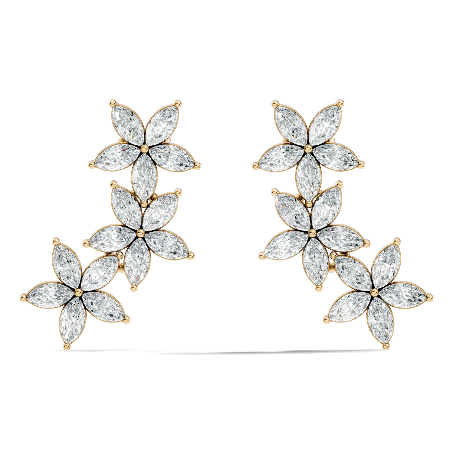 Women’s Minimalist Marquise Cut Lab-Created Diamond Earrings Classic Elegance