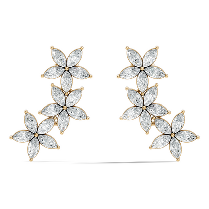 Women’s Minimalist Marquise Cut Lab-Created Diamond Earrings Classic Elegance