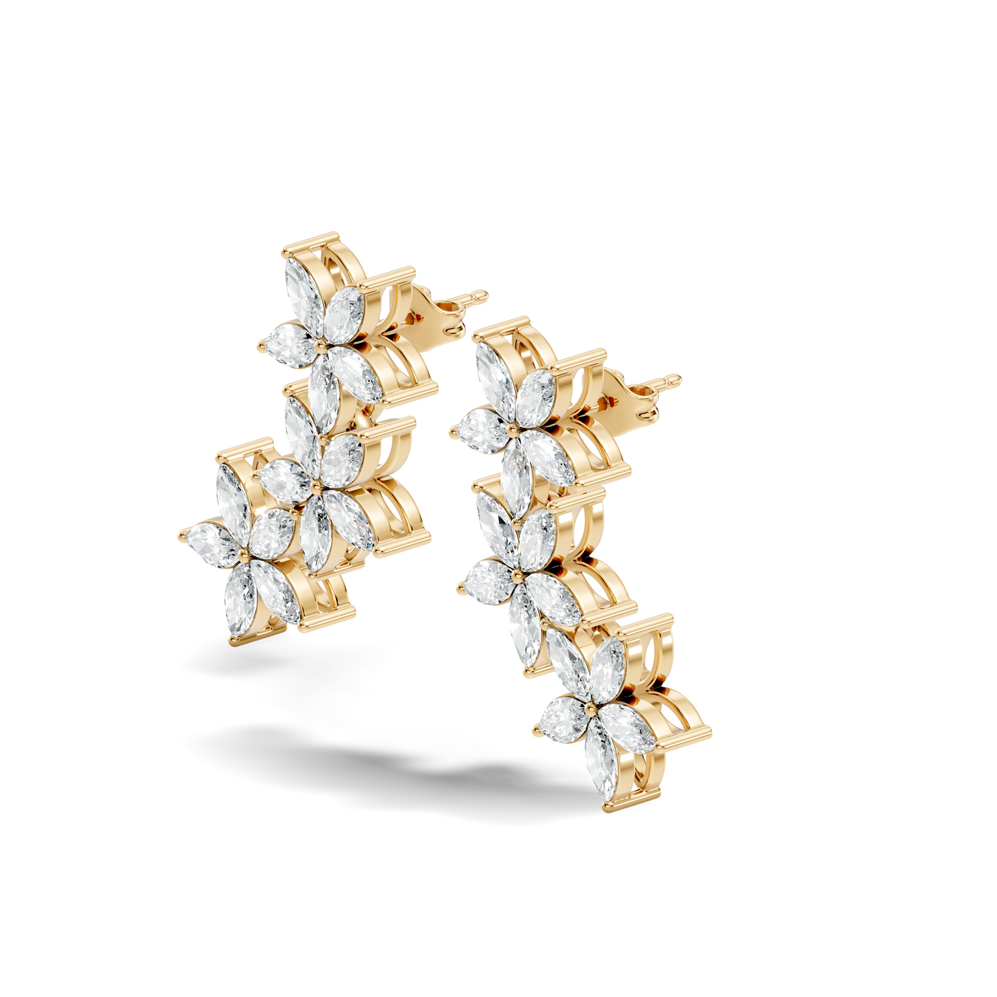 Women’s Minimalist Marquise Cut Lab-Created Diamond Earrings Classic Elegance