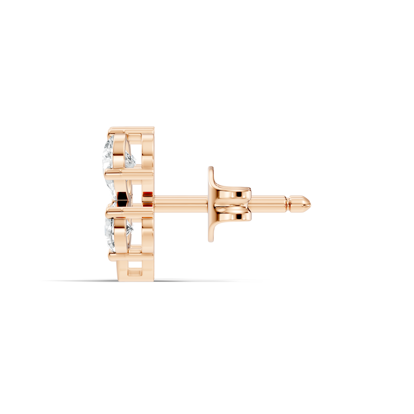 Elegant Pear Cut Labgrown Diamond Stud Butterfly Inspired Classic Ecofriendly Earring