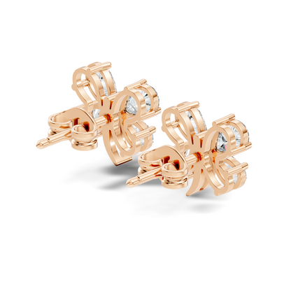 Elegant Pear Cut Labgrown Diamond Stud Butterfly Inspired Classic Ecofriendly Earring