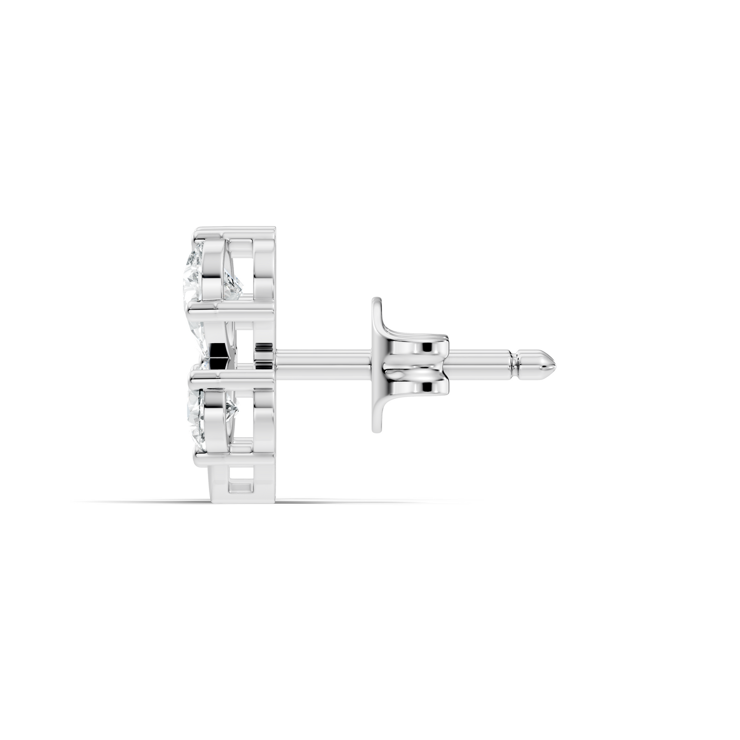 Elegant Pear Cut Labgrown Diamond Stud Butterfly Inspired Classic Ecofriendly Earring