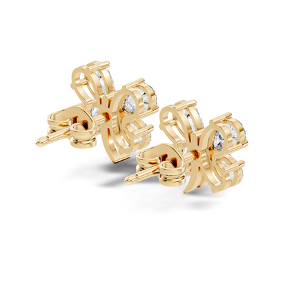 Elegant Pear Cut Labgrown Diamond Stud Butterfly Inspired Classic Ecofriendly Earring