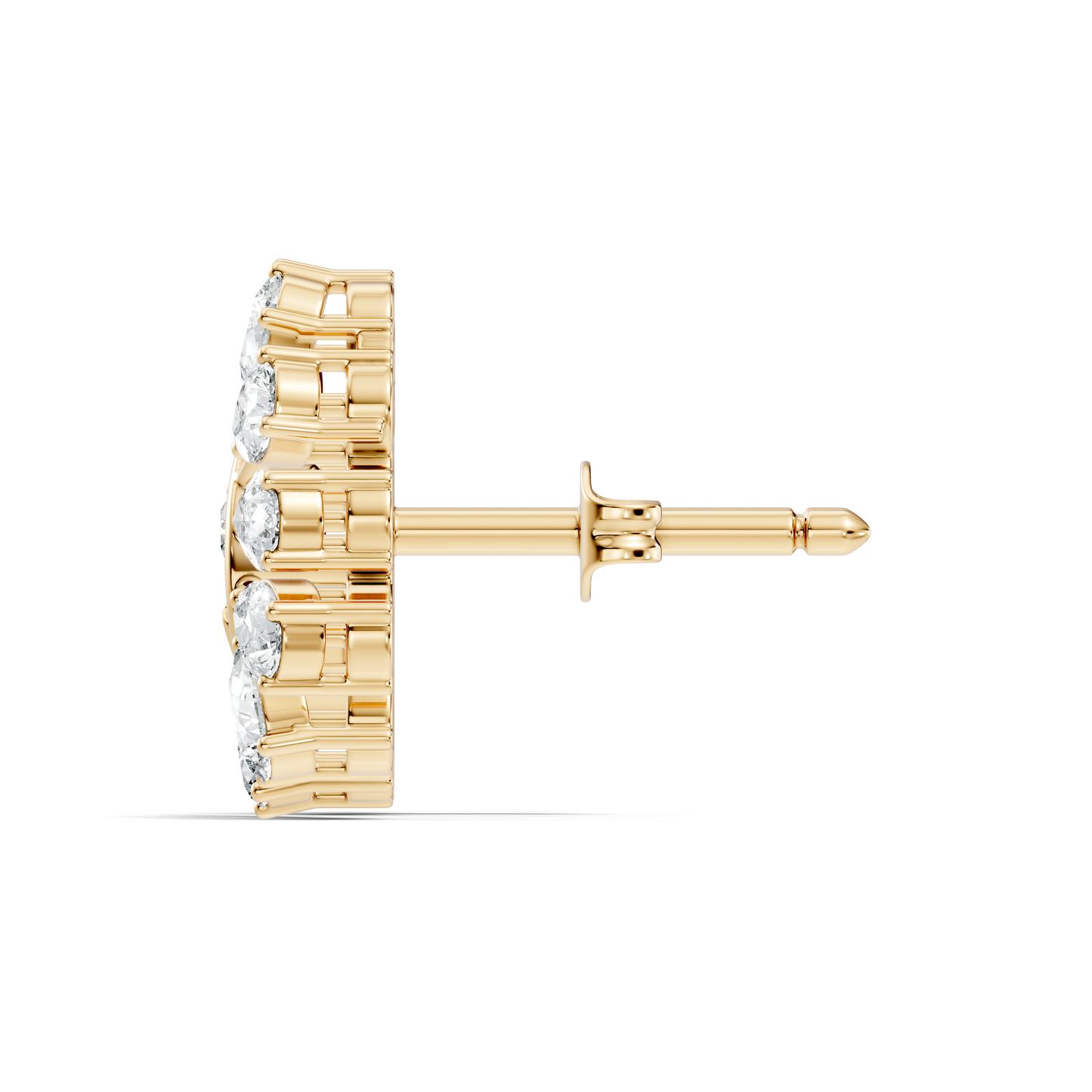 Minimalist Diamond Stud Earrings For Her Pear & Round Design In 14K Solid White Gold