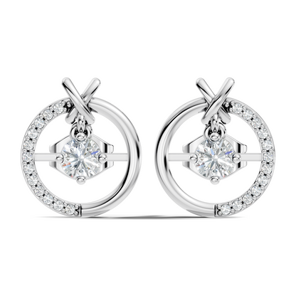 Elegant Colorless Lab-Grown Diamond Earrings in White Gold Minimalist Design