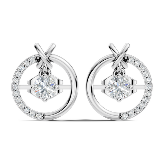 Elegant Colorless Lab-Grown Diamond Earrings in White Gold Minimalist Design