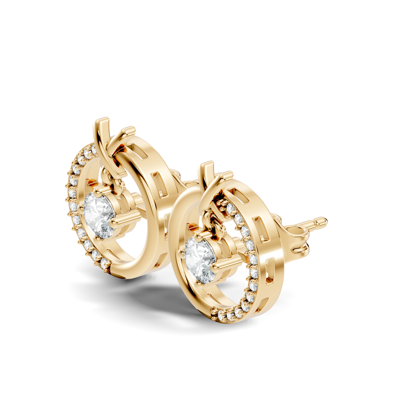 Elegant Colorless Lab-Grown Diamond Earrings in White Gold Minimalist Design