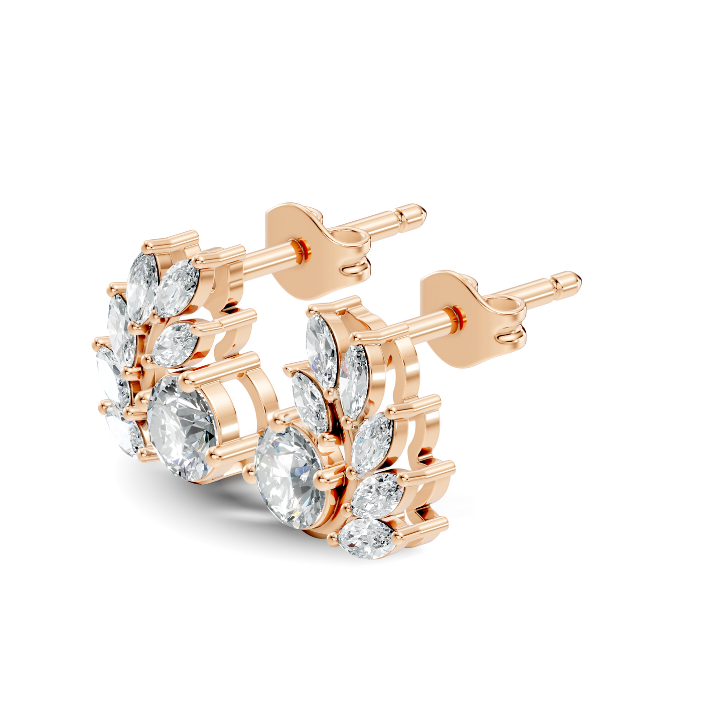 Stunning 0.82 CT Lab-Grown Diamond Earrings Classic Marquise & Round Style