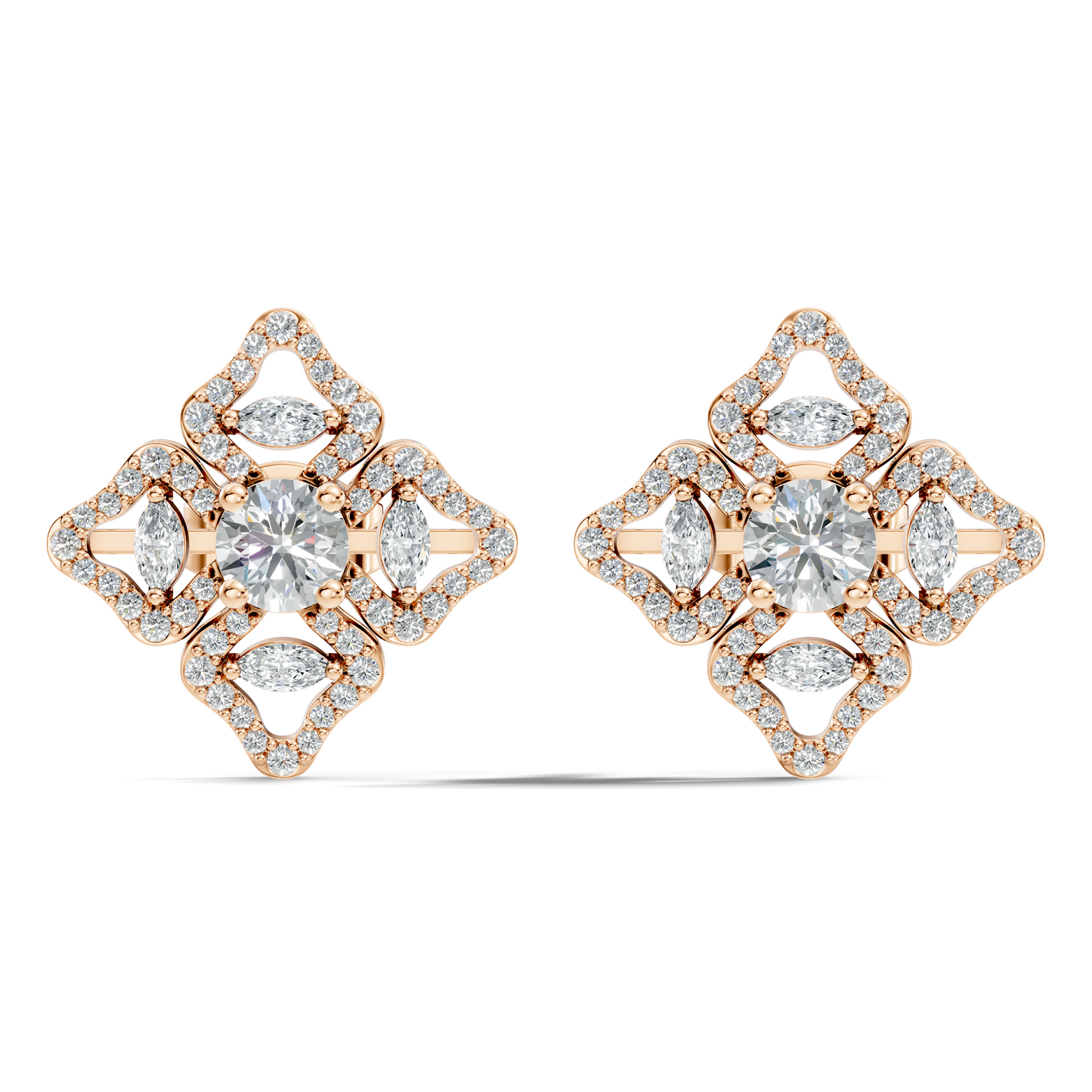 Luxury 3.03 Ct Vintage Lab-Grown Diamond Studs In 14K White Gold Settings