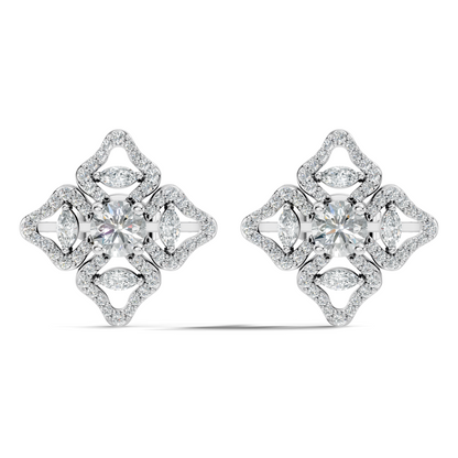 Luxury 3.03 Ct Vintage Lab-Grown Diamond Studs In 14K White Gold Settings