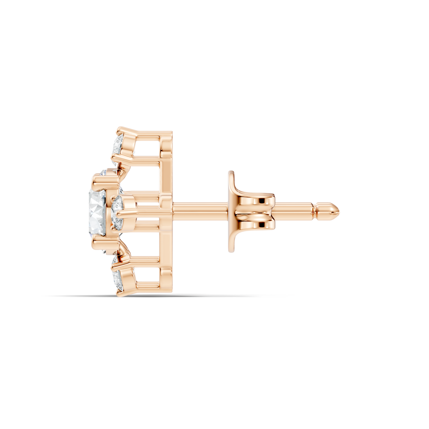 Lab-Grown Round Cut Diamond Stud Earrings In 14K Solid Gold Vintage Style Gift For Her