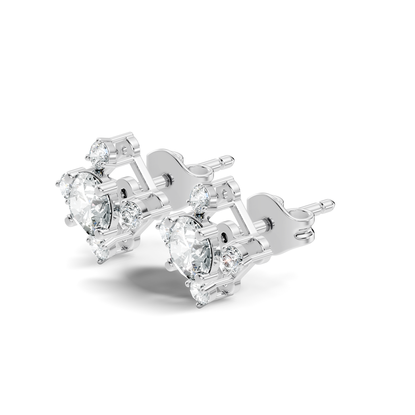 Lab-Grown Round Cut Diamond Stud Earrings In 14K Solid Gold Vintage Style Gift For Her