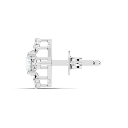 Lab-Grown Round Cut Diamond Stud Earrings In 14K Solid Gold Vintage Style Gift For Her