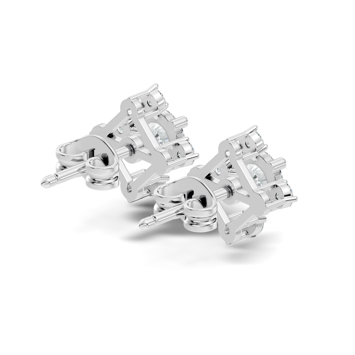 Lab-Grown Round Cut Diamond Stud Earrings In 14K Solid Gold Vintage Style Gift For Her