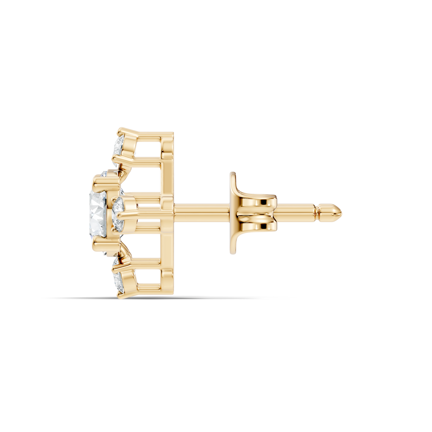 Lab-Grown Round Cut Diamond Stud Earrings In 14K Solid Gold Vintage Style Gift For Her