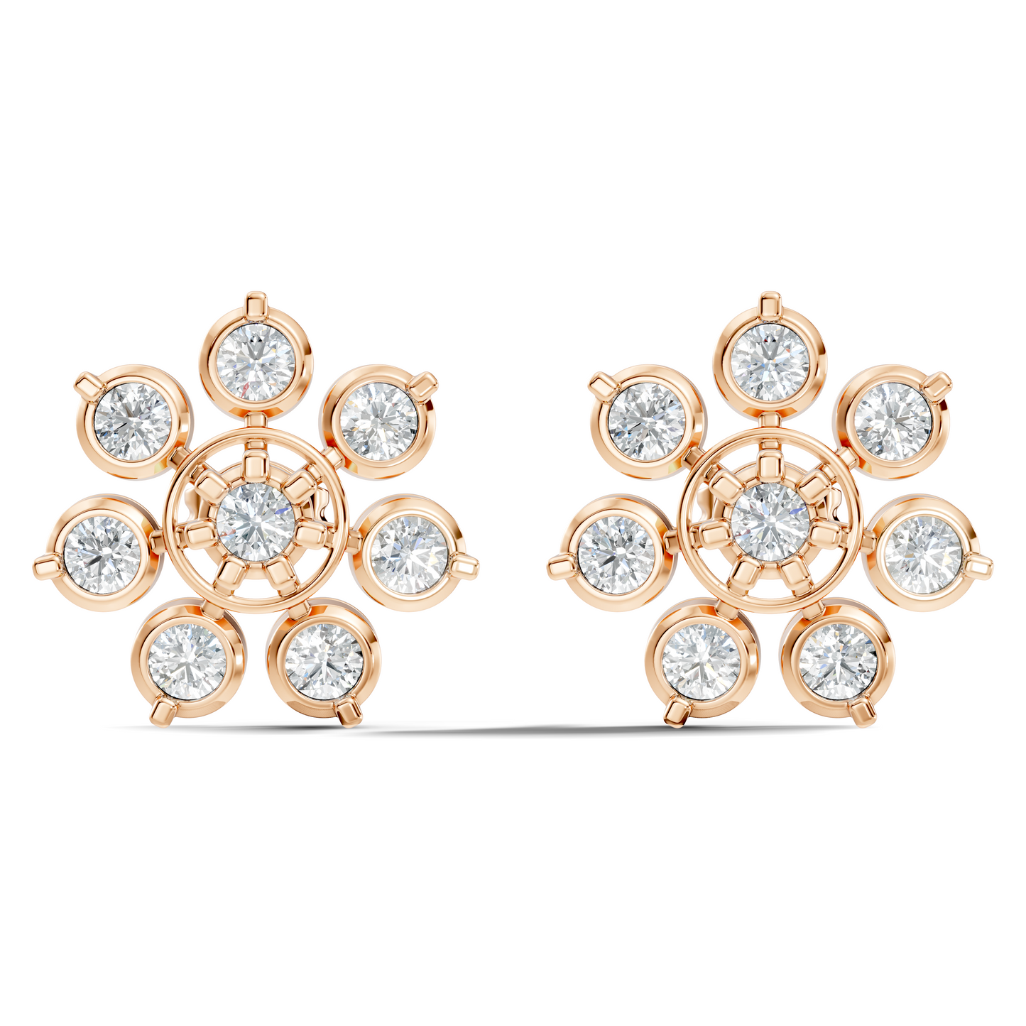 Stunning 2.64 Ct Round Diamond Earrings In 14K Solid Yellow Gold Gift Idea For Her