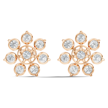 Stunning 2.64 Ct Round Diamond Earrings In 14K Solid Yellow Gold Gift Idea For Her
