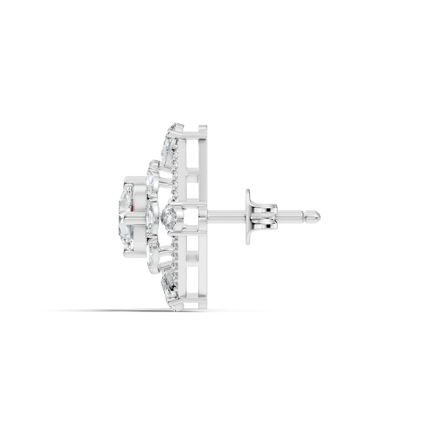 3.78 CT Pear Or Marquise Lab-Grown Diamond Stud Earrings In 14K Solid Gold