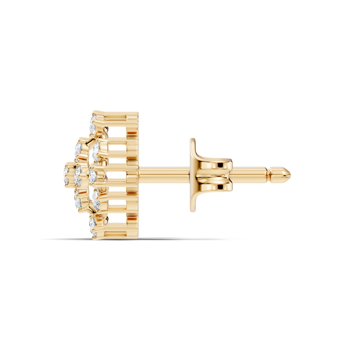 Elegant Vintage Round Diamond  Stud Earrings In 14K Gold Perfect Gift for Her