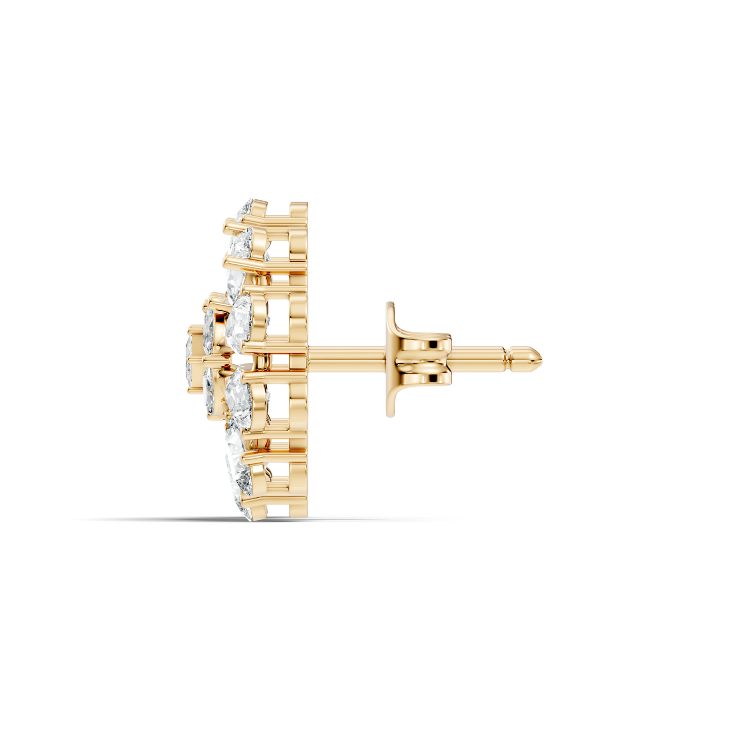 Princess & Pear Cut Colorless Diamond Stud Earrings In 14K White Gold Perfect Gift for Her