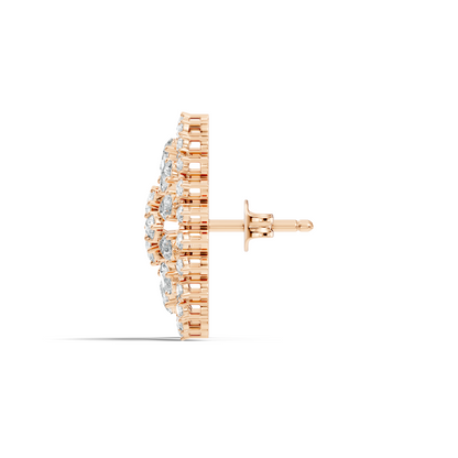 Elegant 5 Ct Pear and Round Lab-Grown Diamond Earrings In 14K  Solid White Gold