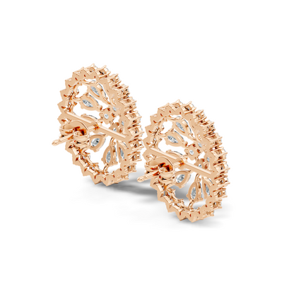 Elegant 5 Ct Pear and Round Lab-Grown Diamond Earrings In 14K  Solid White Gold