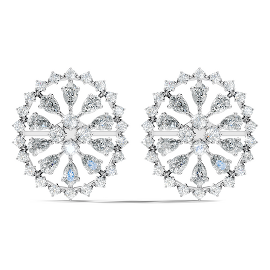 Elegant 5 Ct Pear and Round Lab-Grown Diamond Earrings In 14K  Solid White Gold