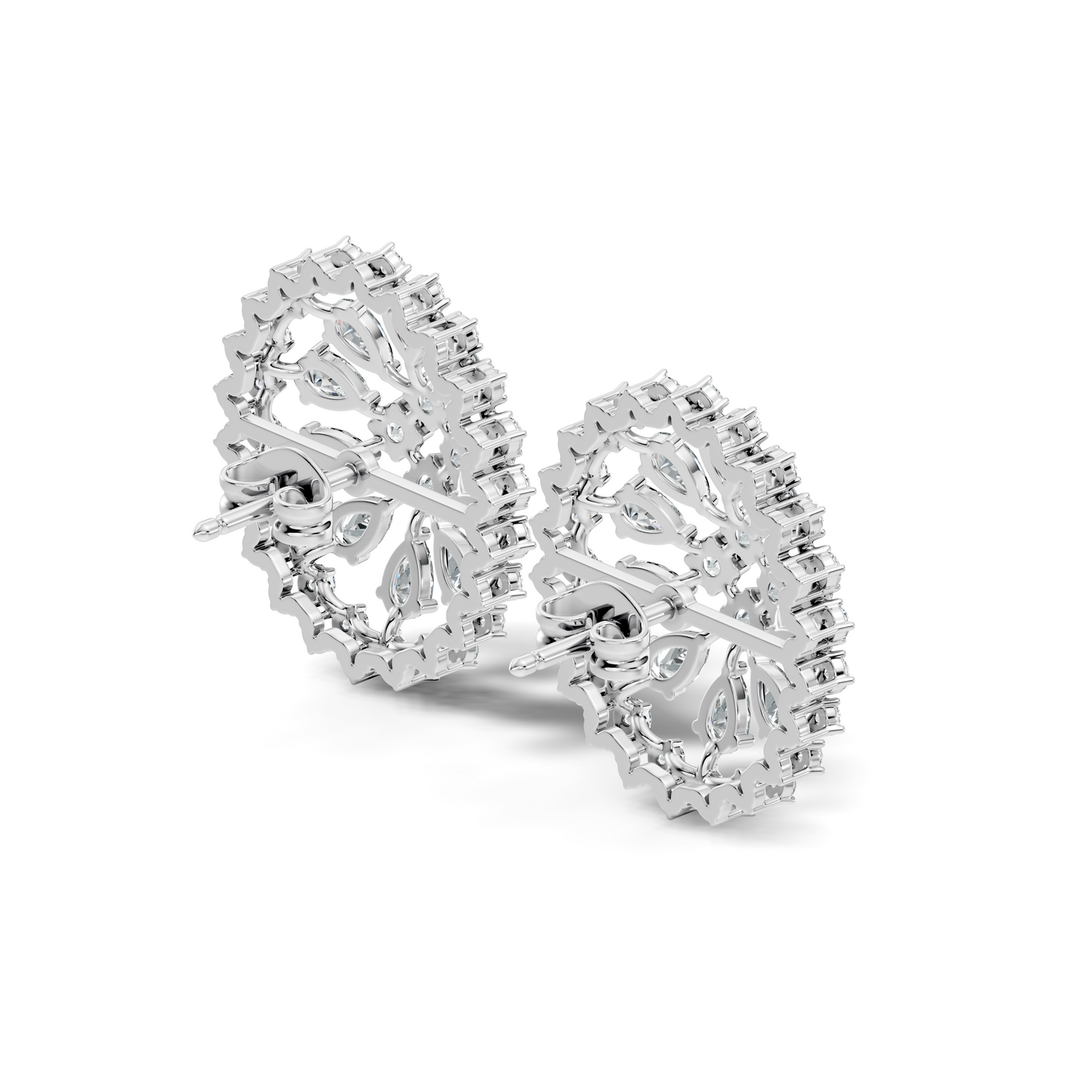 Elegant 5 Ct Pear and Round Lab-Grown Diamond Earrings In 14K  Solid White Gold