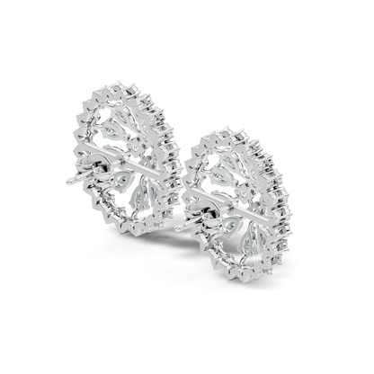 Elegant 5 Ct Pear and Round Lab-Grown Diamond Earrings In 14K  Solid White Gold