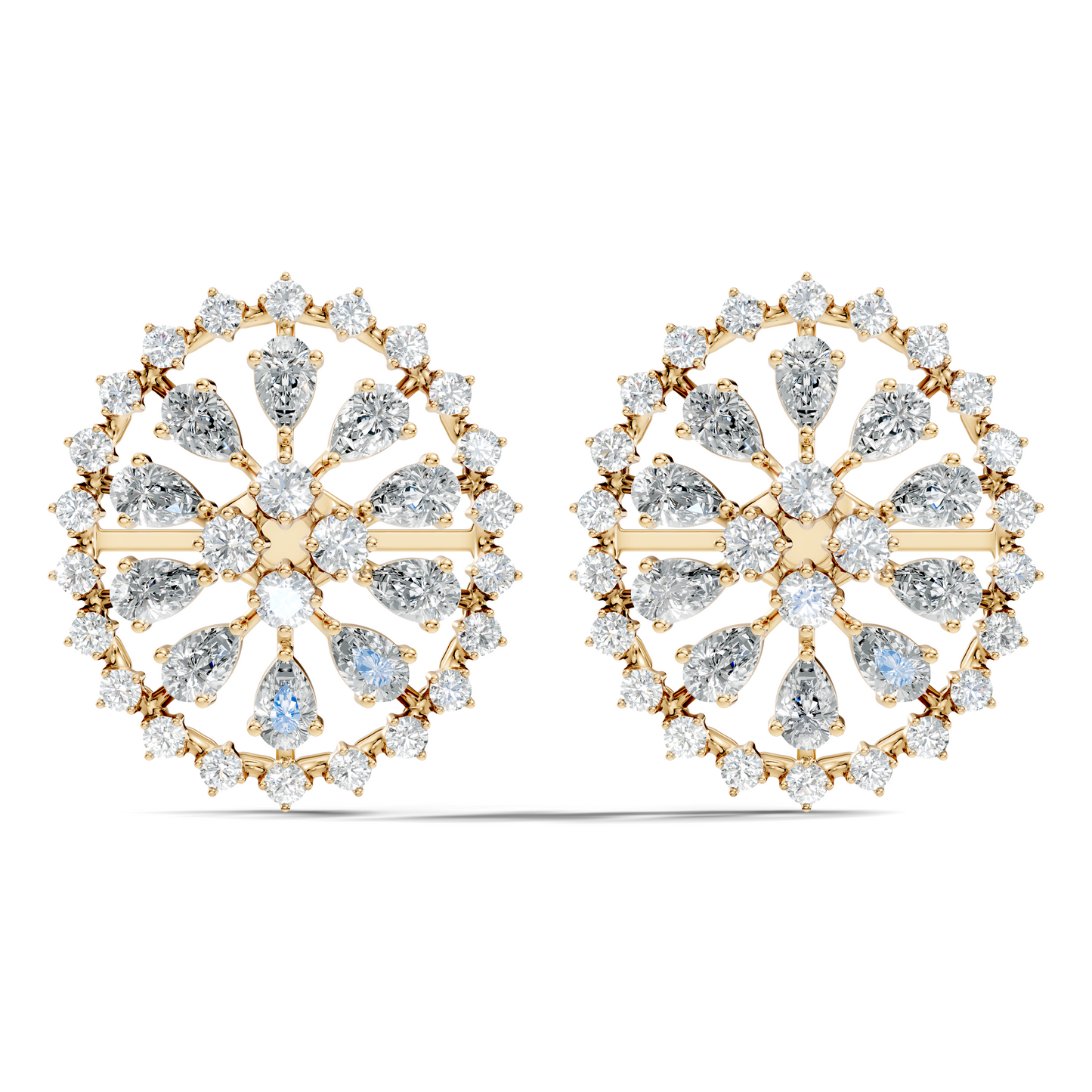 Elegant 5 Ct Pear and Round Lab-Grown Diamond Earrings In 14K  Solid White Gold