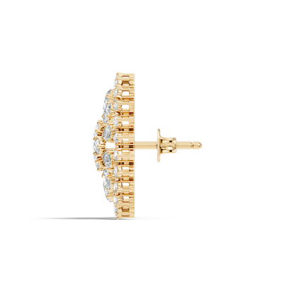 Elegant 5 Ct Pear and Round Lab-Grown Diamond Earrings In 14K  Solid White Gold