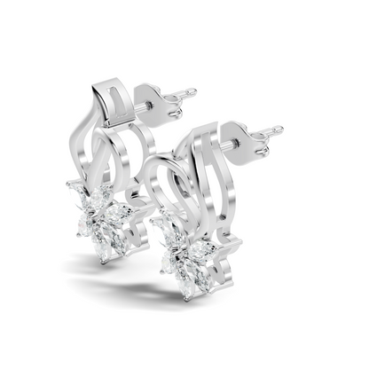 Classic White Lab-Grown Diamond Stud Earrings  Stylish Modern Gifts For Women
