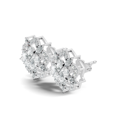 Vintage Round Cut Lab-Grown Diamond Stud Earrings in 18K Solid Yellow Gold