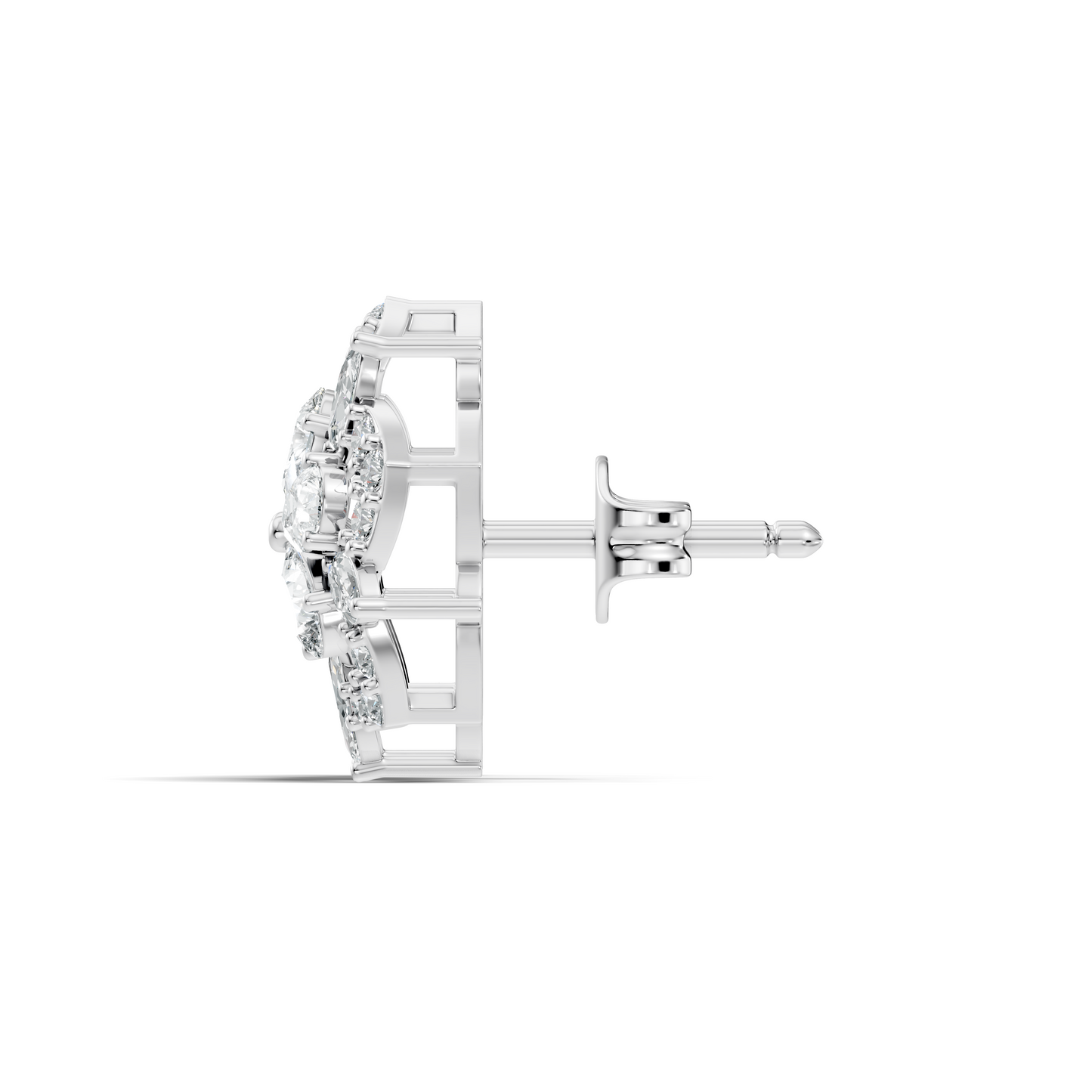 Vintage Round Cut Lab-Grown Diamond Stud Earrings in 18K Solid Yellow Gold