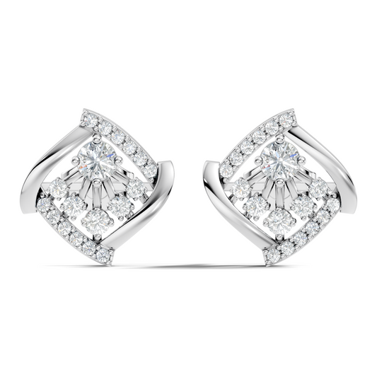 Classic Round Cut Diamond Stud Earring For Women In 14K Solid Yellow Gold