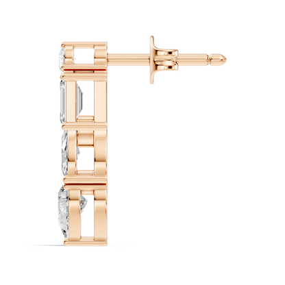 Elegant Minimalist Diamond Drop Earrings Emerald & Pear Multi-Cut Diamond Jewelry For Women