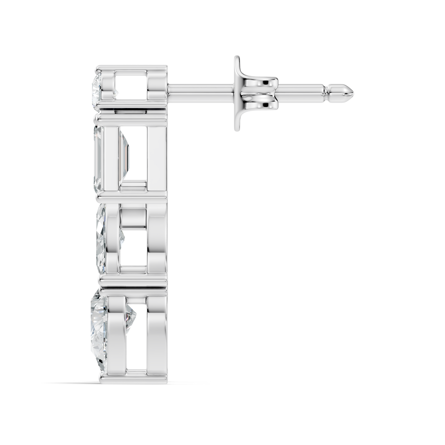 Elegant Minimalist Diamond Drop Earrings Emerald & Pear Multi-Cut Diamond Jewelry For Women