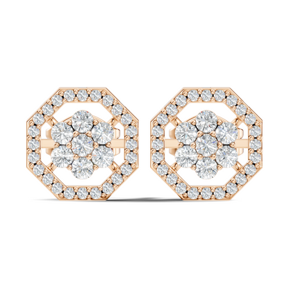 Sparkling 14K White Gold Round Diamond Studs For Her Colorless & Affordable