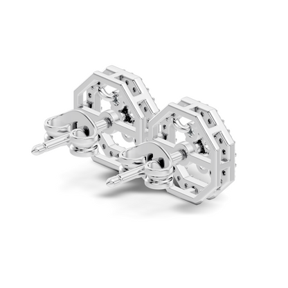 Sparkling 14K White Gold Round Diamond Studs For Her Colorless & Affordable