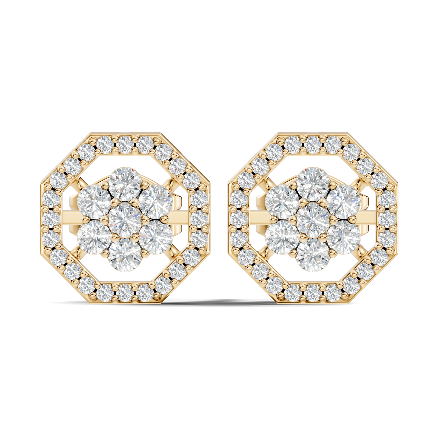 Sparkling 14K White Gold Round Diamond Studs For Her Colorless & Affordable
